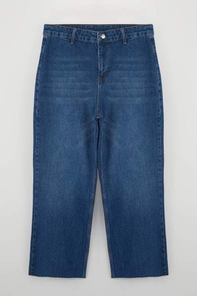 Trendyol Curve Wardrobe Essentials Blue High Waist Straight Fit Plus Size Jea...