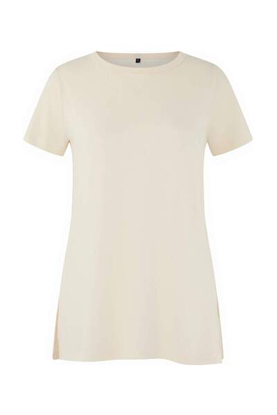 Trendyol Collection Λευκό Αθλητικό Πλεκτό Μπλουζάκι με Λεπτομέρεια Σχισμής απ...