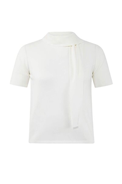 Trendyol Curve Ecru Self-Tied Summer Thin Knit Blouse Tbbss26Af00016