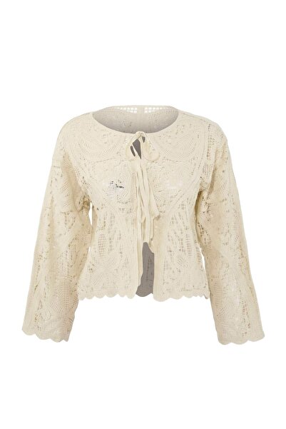Trendyol Collection Stone Crochet Detailed Knitwear Cardigan Twoss26Hi00017