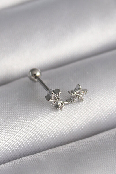 Skygo 316L Steel Silver Color Zircon Stone Star Tragus Piercing - Tj-Pr1245