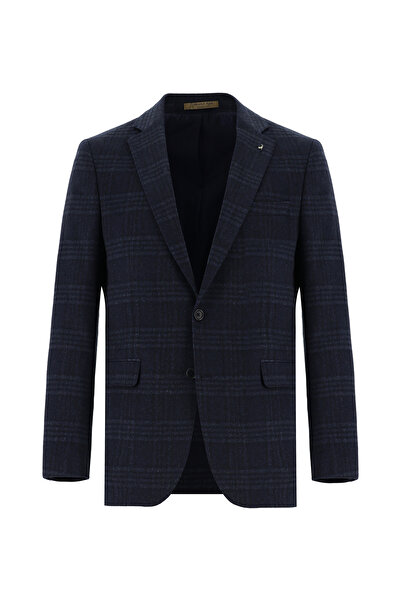 Abdullah Kiğılı 4 Drop Relaxed Fit Rahat Kesim Ekose Kaşmir Ceket