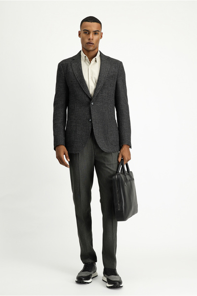 Kiğılı 4 Drop Relaxed Fit Rahat Kesim Desenli Spor Yünlü Ceket