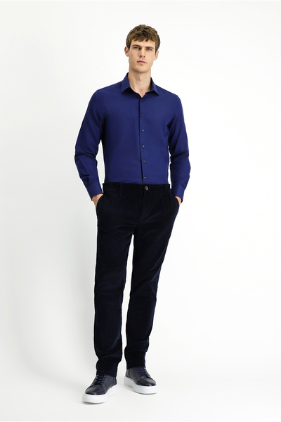 Kiğılı 6 Drop Regular Fit Standart Kesim Likralı Pileli Kadife Pantolon