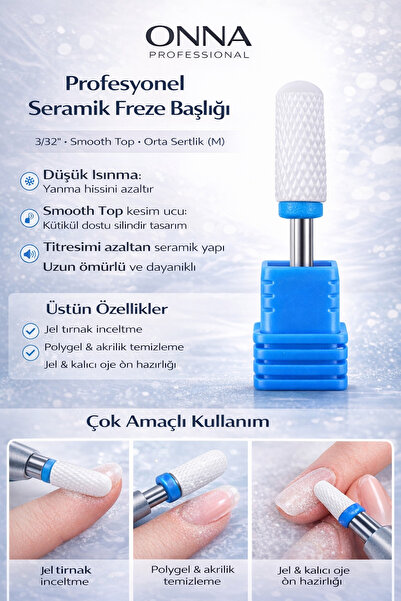 Sibelon Seramik Freze Başlığı 3/32” Smooth Top (M) 1 Adet