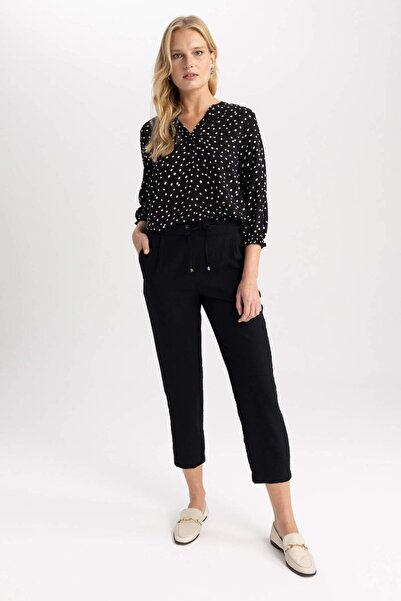 DeFacto Pantaloni Jogger negri pentru femei R0433AZ/BK81