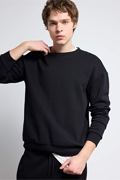 DeFacto Boxy Fit Basic Plain Pike Sweatshirt mit Rundhalsausschnitt E1519AX25SP