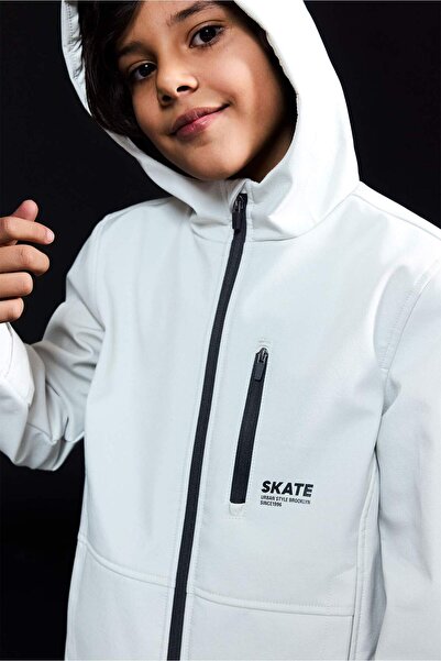 DeFacto Erkek Çocuk Kapüşonlu Polar Astarlı Yağmurluk F0375A825AU