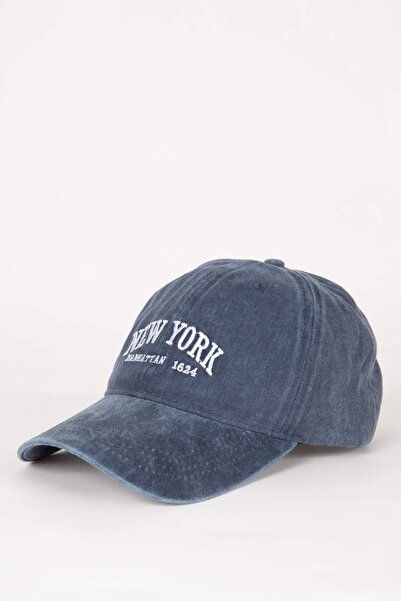 DeFacto Women's Embroidered Jean Look Cap Hat B7198Ax25Sm