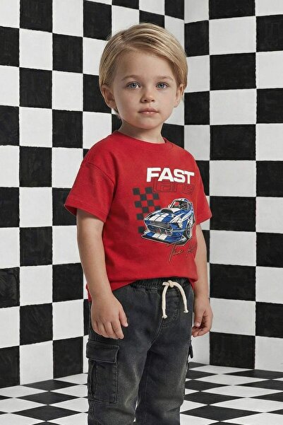 DeFacto Crew Neck Printed Short Sleeve T-Shirt Baby Boy G6138A526Sm