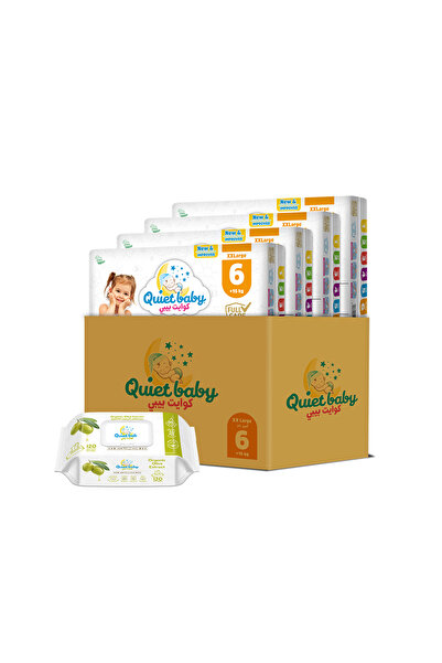 Quiet baby حفاضات مقاس 6 للأطفال حتى وزن 16 كجم فأكثر، علبة توفير كبيرة تحتوي...