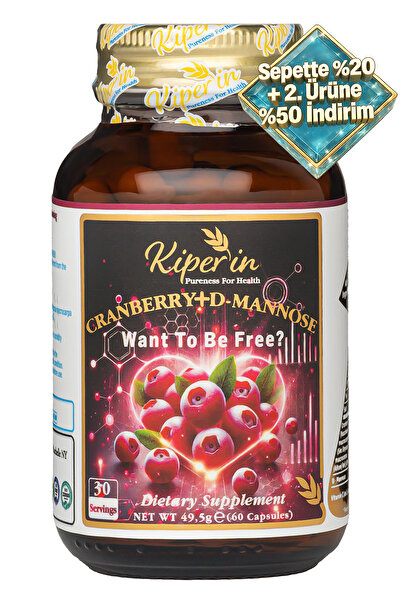 Kiperin Cranberry, D-mannoz, C Vitamin - Idrar Yolu Sağlığı (60Kapsül & 1400mg)