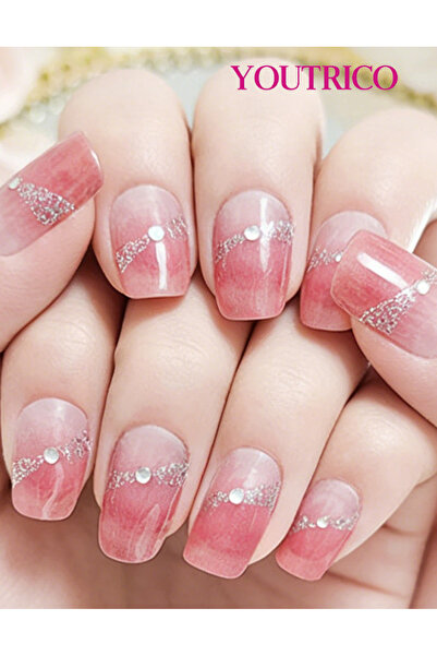 Youtrico 22 Fingers Glitter Nail Polish Stickers Self-Adhesive DIY