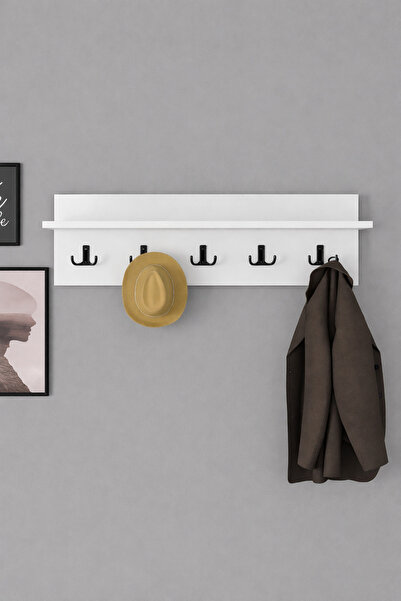 SHOOVVEL Pablo Portmanto Duvar Askılığı Beyaz Elbise Askılığı Ahşap askılık,d...