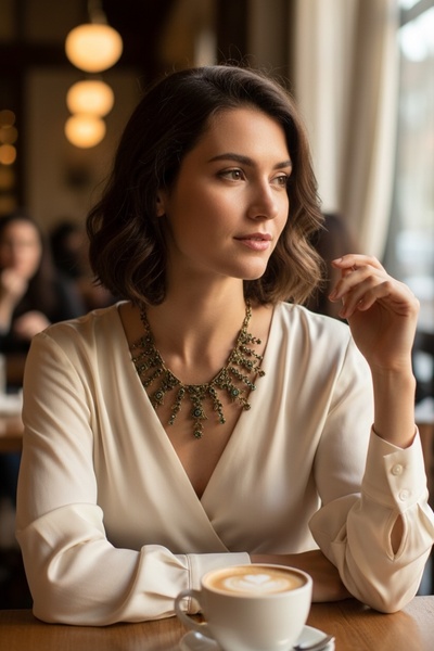 FAYRA ACCESSORIES قلادة زفاف من حجر الزركون للخطوبة