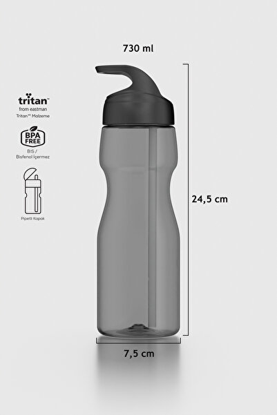 Renga Moly 730 ml Tritan Pipetli Matara 912115 Siyah