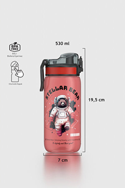 Renga Rybo-X Desenli 530 ml Çocuk Matara 912164 Kırmızı