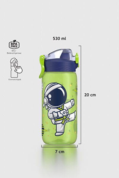 Renga Wave Desenli 530 ml Çocuk Matara 912169 Yeşil