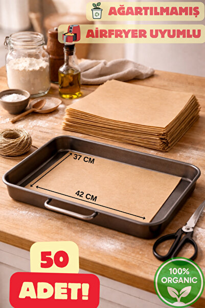 Broken Stone 50 Yaprak Kesilmiş Pişirme Kağıdı 37 x 42 cm Ağartılmamış Doğal ...