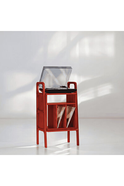 Woodesk Lyric, Ahşap Kitaplık Ve Pikap Standı, Kırmızı Renk