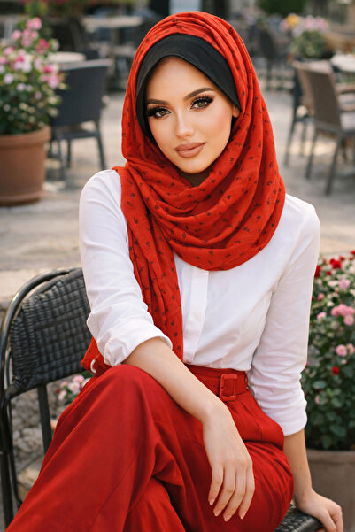 Aişe tesettür شال قبعة مطبوع عليه زهور تان