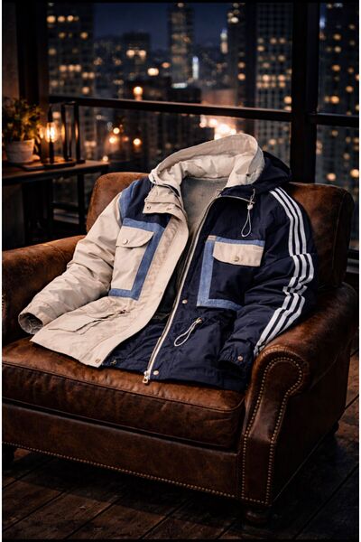 KUN SPORTSWEAR ΒΙΝΤΑΤΖ ΜΙΞ ΜΠΛΟΚΕΝΤΕ ΑΔΙΑΒΡΟΧΟ ΜΠΟΥΦΑΝ OVERSIZE