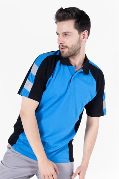 T-Shirt Reflektörlü Polo Yaka İş Tişörtü