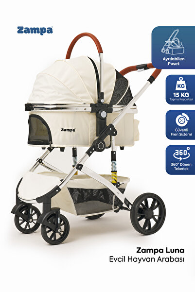 Zampa Luna Kedi & Köpek Arabası Beyaz