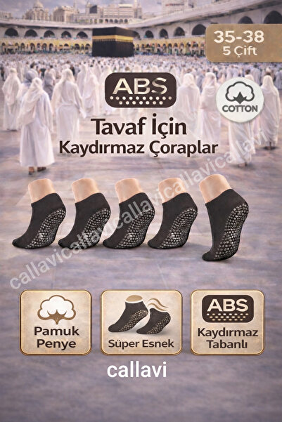 CALLAVI Tawaf Socks Non-Slip Sole with Silicone Abs Print (Yoga-Fitness-Plates)