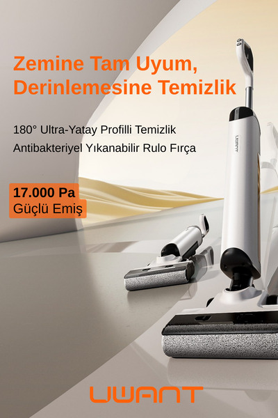 UWANT Islak & Kuru Otomatik Dikey Süpürge Beyaz D500