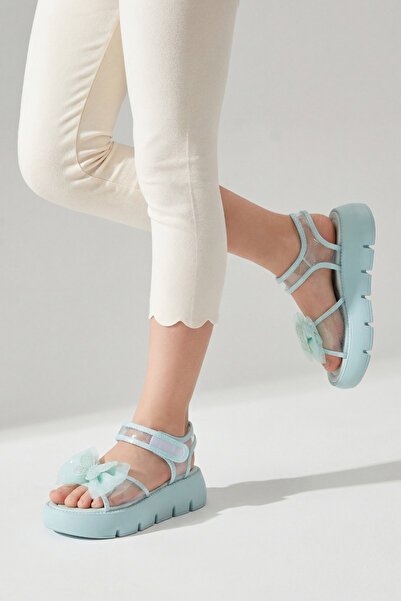 Moda Lime New Model Special Design Wedge Heel Lilac Orthopedic Sole Stone Gir...