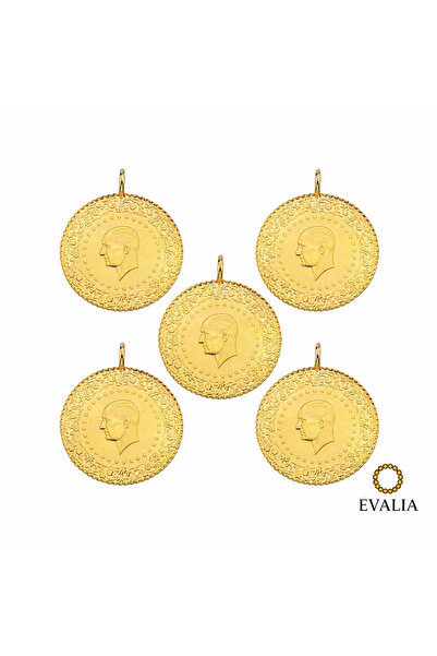 Evalia Takı 5 Adet Çeyrek Altın Kaplama Kolye Ucu