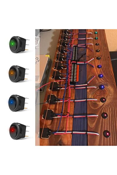 Choice 24 قطعة (مزيج من 12/24 قطعة) مفتاح تشغيل/إيقاف دائري بإضاءة LED خضراء،...