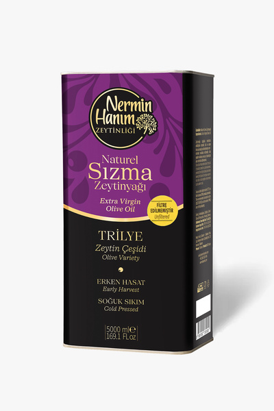 Nermin Hanım Zeytinliği Trilye - Filtresiz Erken Hasat Soğuk Sıkım Zeytinyağı...