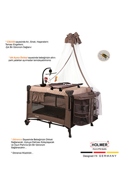 Holmer All in One ( Cibinlikli, Dönenceli, Alt Açma Ünüteli Oyun Parkı/Park Yatak )