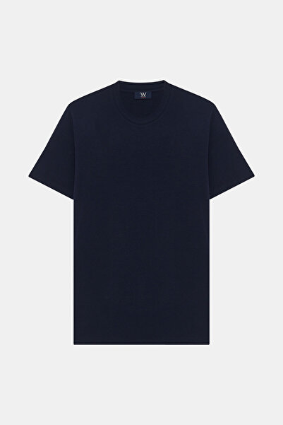 W Collection تي شيرت أزرق داكن بياقة دائرية