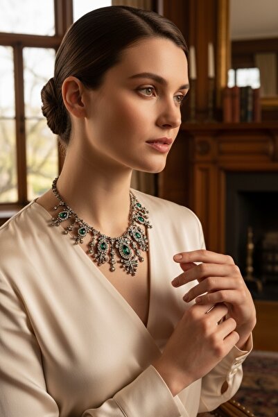 FAYRA ACCESSORIES Zirkon Taşlı Su Damlası Nişan Kına Düğün Gerdanlık