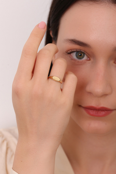 Altınkesesi 14 Ayar Altın Oval Sade Yüzük