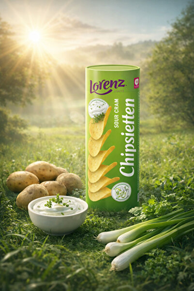 LORENZ Ekşi Krema Aromalı Patates Cipsi 100 G – Ferah Krema Lezzeti