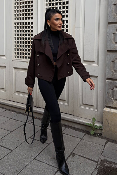 Lijuri Κοντή καμπαρντίνα με λεπτομέρεια και επένδυση με καφέ κουμπιά 7085 R3-...