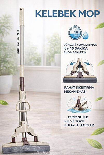 Ekostem Teleskopik Kovasız Sıkmalı Kelebek Mop Paspas