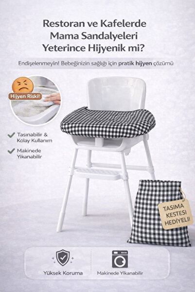 ENHA BABY Mama Sandalyesi Örtüsü Ve Taşıma Kılıfı -Siyah-