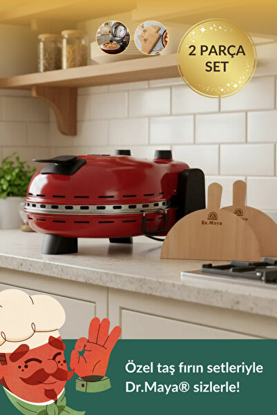Dr.Maya Pizza Taş Fırın Mini Seti - 2 Parça | Pro Plus Taş Fırın Makinesi (Kı...