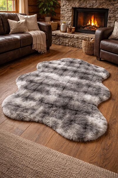 SHAL HOME Rabbit Fur Bubble Decorative Post-Washable Carpet
