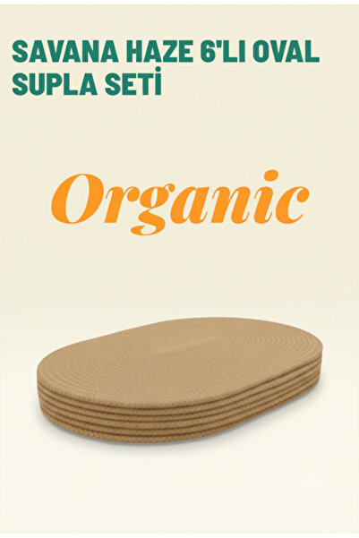 Savana Haze 6’lı Oval Örgü Supla Takımı – Yemek Masası Seti