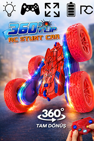 kosetoys Uzaktan kumandalı araba 4x4 akrobatik full fonksiyon led ışıklı akro...