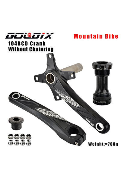 Choice1 كرنك 175 مم ومجموعة كرنك BB68 GOLDIX 104BCD ذات الأسنان العريضة والضي...