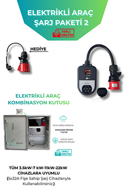 Filşarj Elektrikli Araç Şarj İstasyonu ve Büyük Boy 22kW-Schneider Sigortalı ...