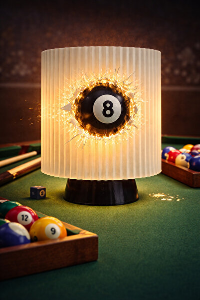 Gece Lambası -8 ball Dekoratif Lamba, Genç Oda, Özel Hediye