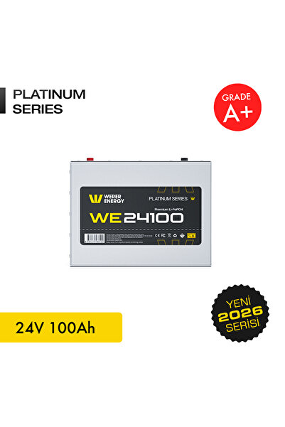 WERER ENERGY 24V 100Ah LiFePO4 Platinum Series Bluetooth'lu Lityum Demir Fosf...